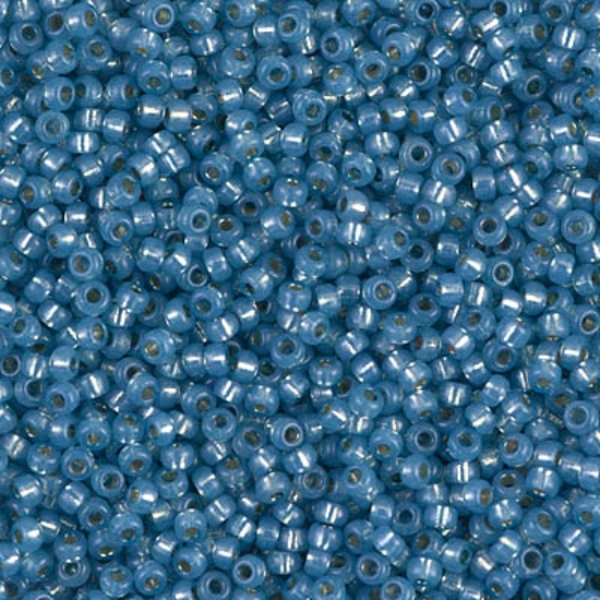 Picture of Miyuki Rocaille 15/0 4242 Duracoat Silver Lined Dyed Aqua x10g