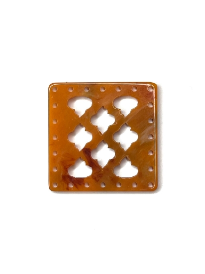 Picture of Laser Cut Components Square 30mm Marbled Brown x1