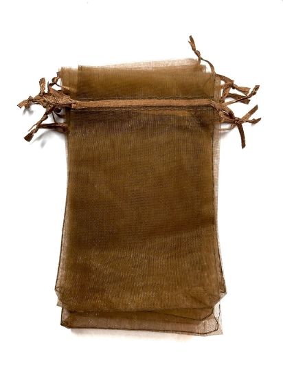 Picture of Organza Pouch 15x10cm Chocolate x10