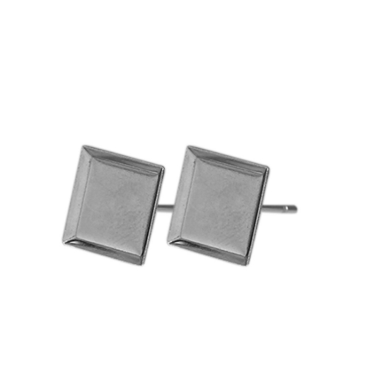 Picture of Stainless Steel Ear stud Rhombus Setting 8x8mm x10