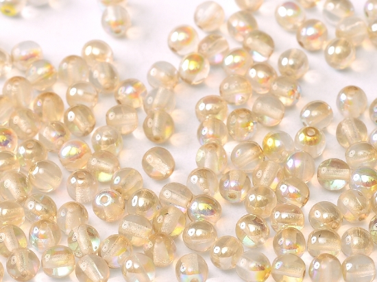 Picture of Round beads 3mm Crystal Lemon Rainbow x100