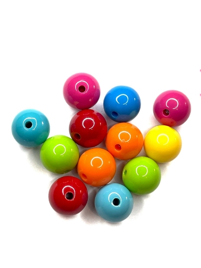 Picture of Acrylic Beads 14mm Opaque Color Mix x25