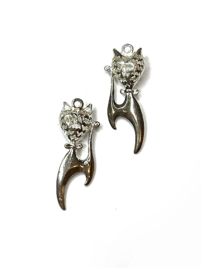 Picture of Charm Cat 48x16mm  Silver Tone x1
