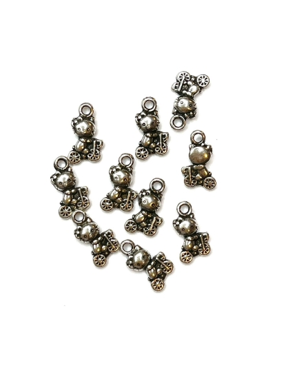 Picture of Charm Cat on Bike 13x8mm Antiqued Silver x10