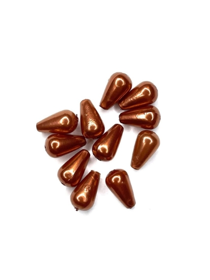 Picture of Drops Acrylic 10mm Pearl Caramel x15