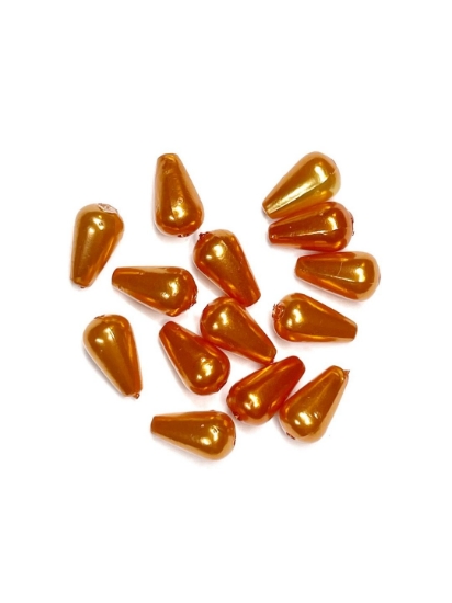 Picture of Drops Acrylic 10mm Pearl Orange x15