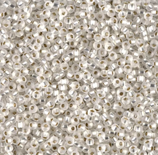 Picture of Miyuki Rocaille 11/0 1F Mat Silver Lined Crystal x10g