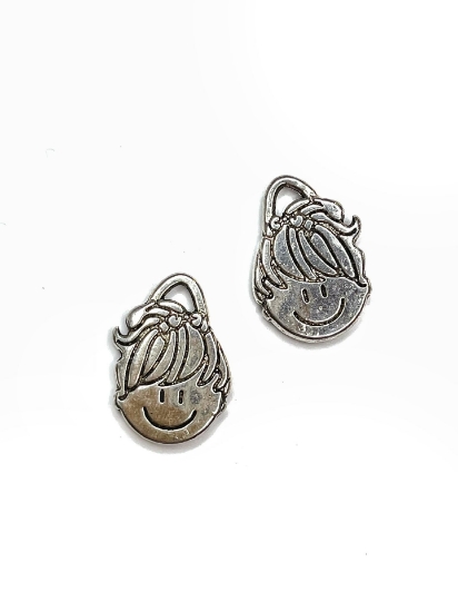 Picture of Pendant "Smiling Child" 14x21mm Antique Silver x5