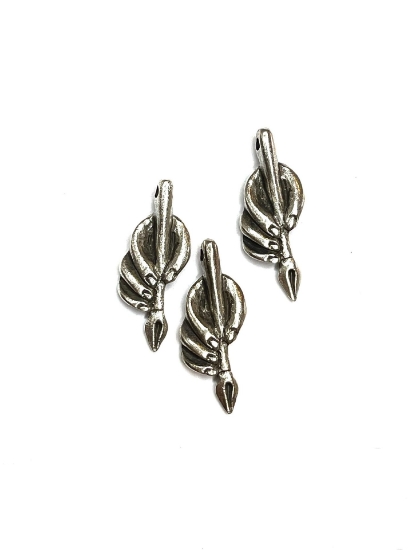 Picture of Pendant "Pencil & Hand" 13x32mm Antique Silver x1