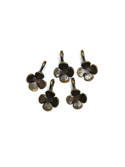 Picture of Pendant "Clover" 10x16mm Antique Bronze x5