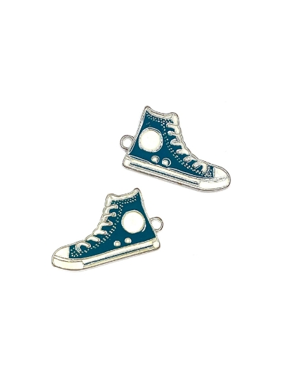 Picture of Pendant Epoxy "Basket Shoes" 17x40mm Blue x1