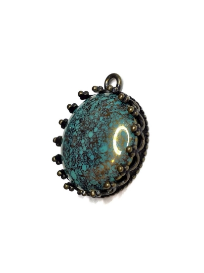 Picture of Pendant Crown Round 25mm w/ Loop Antique Bronze Plated x1