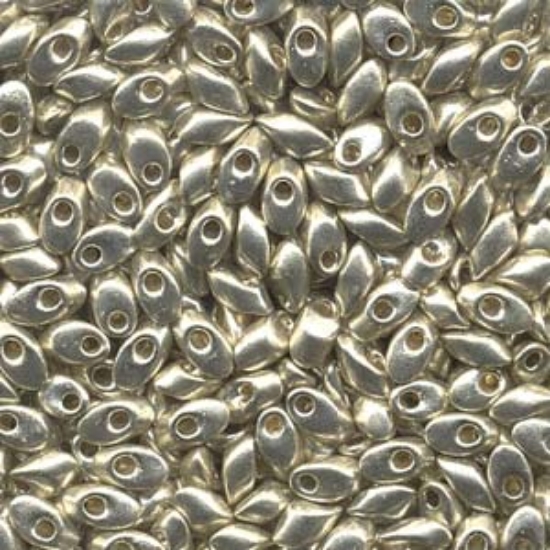 Picture of Miyuki Long Magatama 4x7mm 4201 Duracoat Galvanized Silver x10g