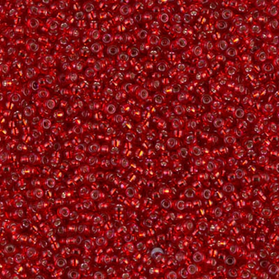 Picture of Miyuki Seed Beads 15/0 1419 Silver Lined Red x10g