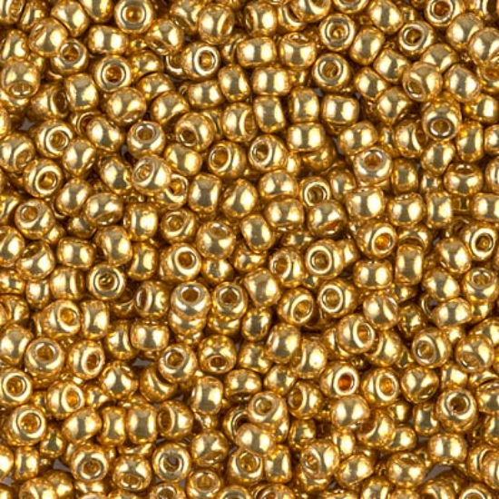 Picture of Miyuki Rocaille 8/0 4202 Duracoat Galvanized Gold x10g