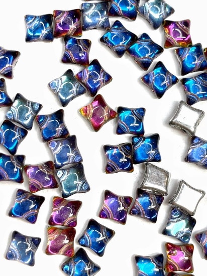 Picture of Wibeduo® 8x8mm Crystal Green Purple Vitrail x25