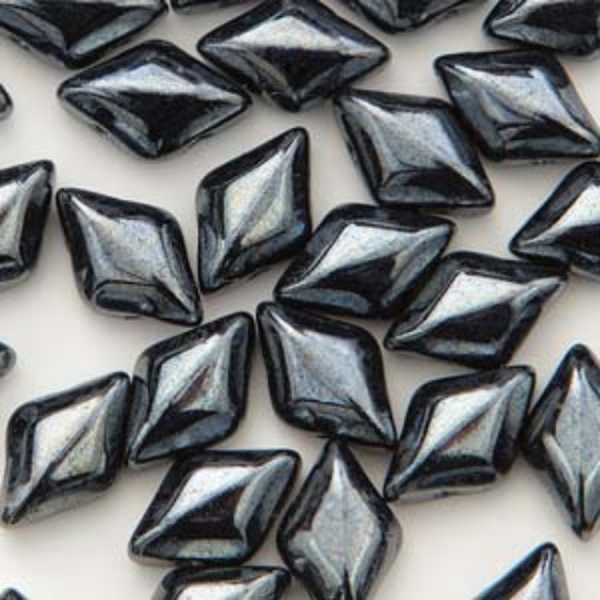 Picture of Mini GemDuo 2-hole 4x6mm Jet Hematite x10g 