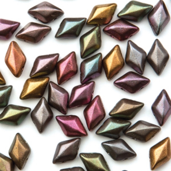 Picture of Mini GemDuo 2-hole 4x6mm Crystal Violet Rainbow x10g