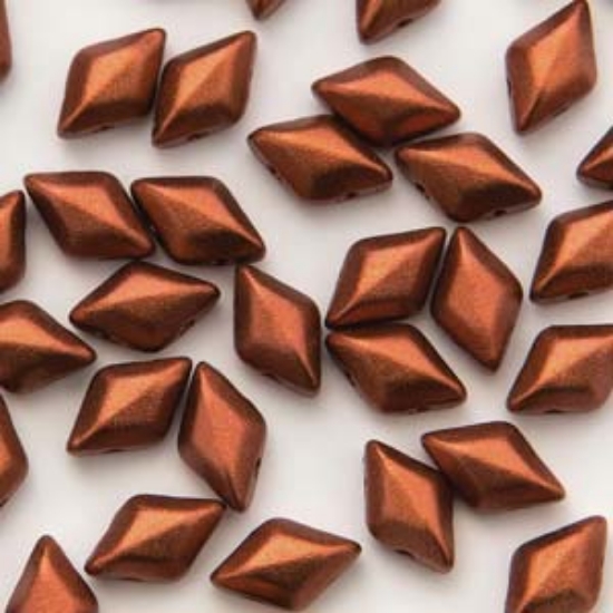 Picture of Mini GemDuo 2-hole 4x6mm Crystal Bronze Fire Red x10g