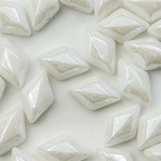 Picture of Mini GemDuo 2-hole 4x6mm Chalk White Luster x10g