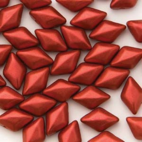 Picture of Mini GemDuo 2-hole 4x6mm Chalk Lava Red x10g 