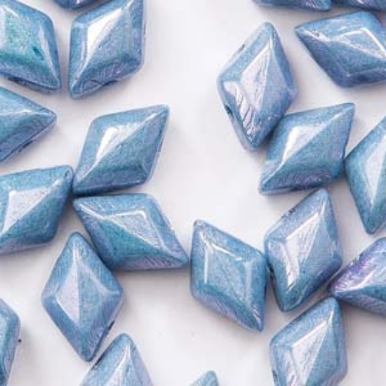 Picture of Mini GemDuo 2-hole 4x6mm Chalk Blue Luster  x10g