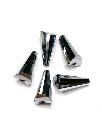 Picture of Faceted Cone 18x10mm Silver x5
