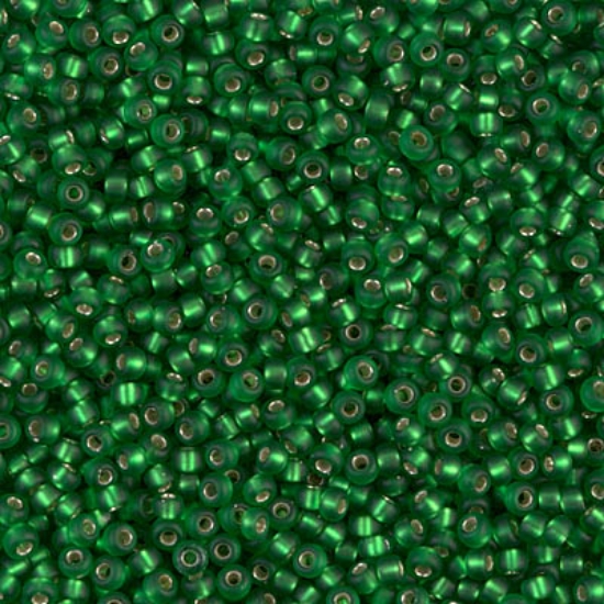 Picture of Miyuki Rocaille 11/0 16F Mat Silver Lined Green x10g