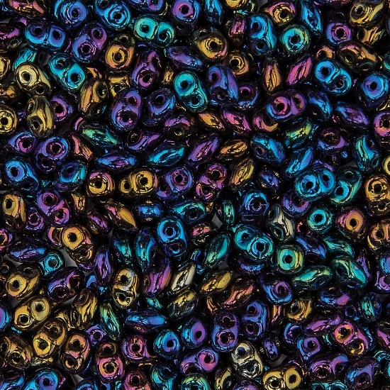 Picture of SuperDuo 2,5x5mm Jet Rainbow Iris x10g