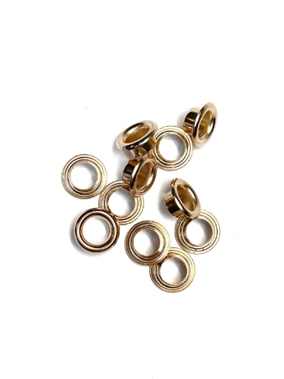 Picture of Stainless Steel Grommet 9mm round 5mm Hole Light Rose Gold Tone x1