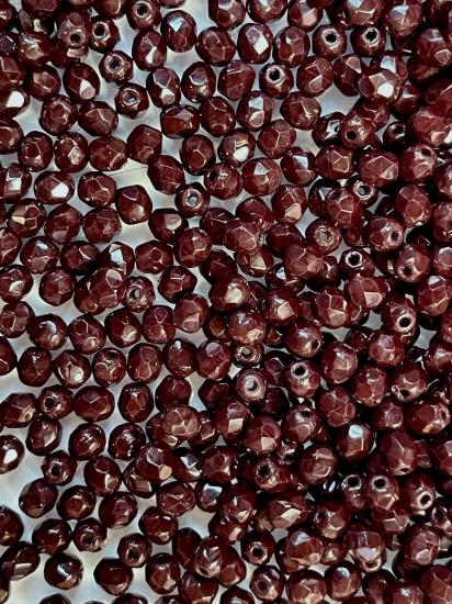 Picture of Fire-Polished 4mm Opaque Chocolate x100