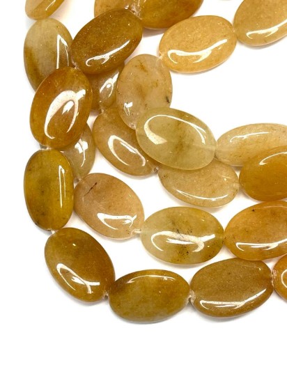 Afbeeldingen van Aventurine bead 25x18mm oval Yellow x4