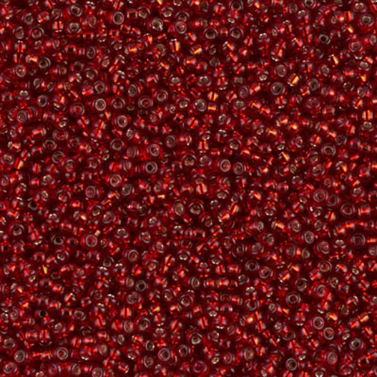 Picture of Miyuki Rocaille 15/0 1420 Dyed Silver Lined Brick Red x10g 