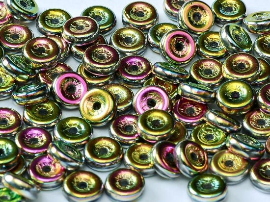 Picture of Wheel Beads 6mm Chalk White Vitrail Full x10g 