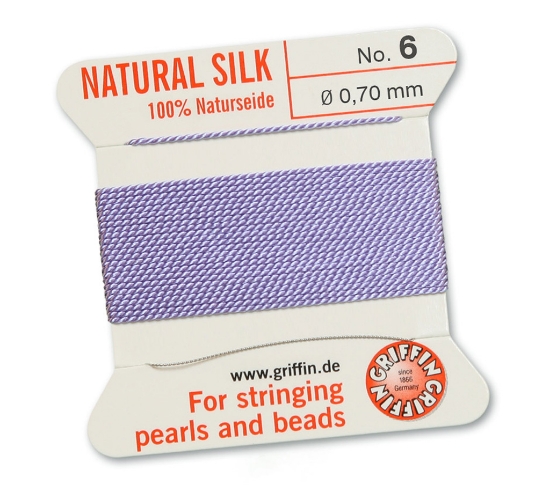 Picture of Griffin Silk Beading Cord & Needle size #6 - 0,70mm Lilac x2m