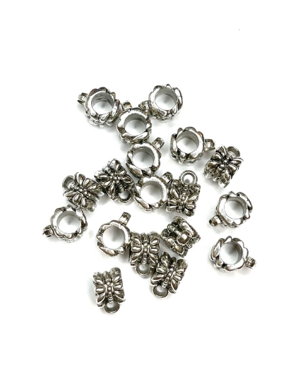 Picture of Pendant Slide CCB 8x7mm Silver Tone x20 