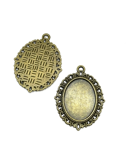 Picture of Pendant oval 25x18mm Bronze x5