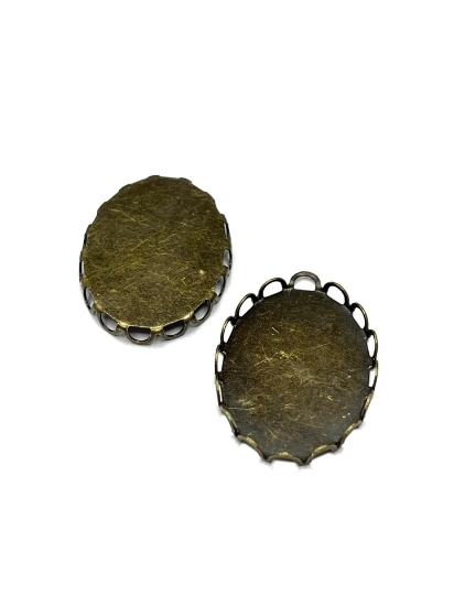 Picture of Pendant Setting oval 25x18mm Bronze x5