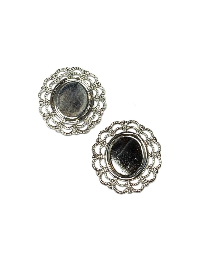 Picture of Pendant Setting Oval 14x10mm Silver Tone x5