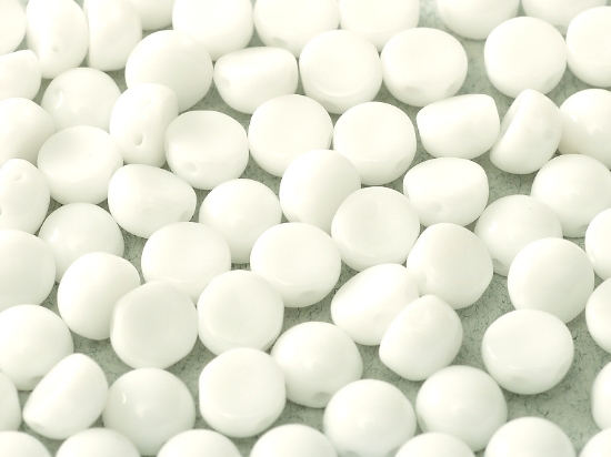 Picture of 2-hole Cabochon 6mm Chalk White x25