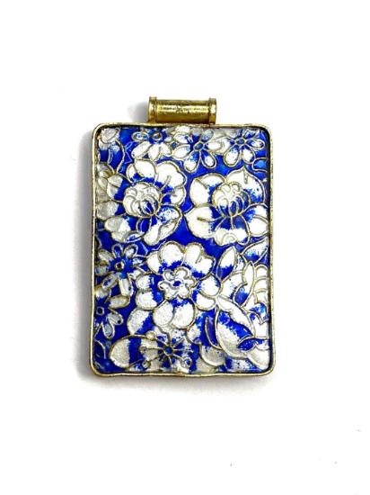 Picture of Cloisonné Pendant Rectangle 52x37mm Blue x1