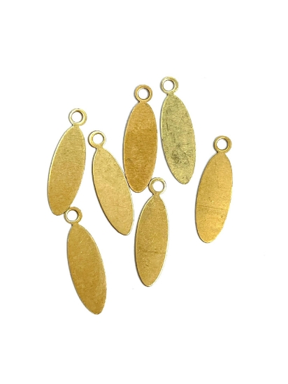 Picture of Stamping blank Oval tag w/ ring 21x7mm Brass x10 