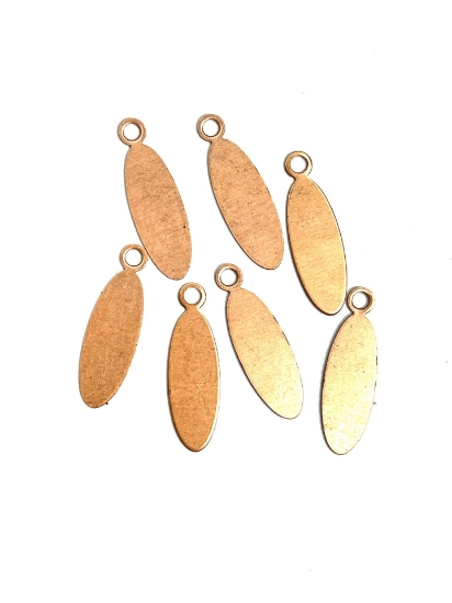 Picture of Stamping blank Oval tag w/ ring 21x7mm Copper x10