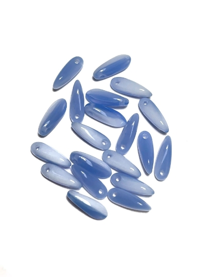 Picture of Glass Daggers 10mm White Blue x50