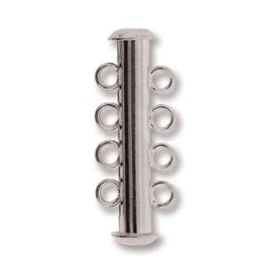 Picture of Magnetic Slide Clasp 25mm 4-strand Silver Tone x1