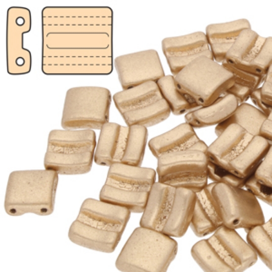 Picture of Fixer Bead Horizontal Holes Crystal Pale Gold x10g