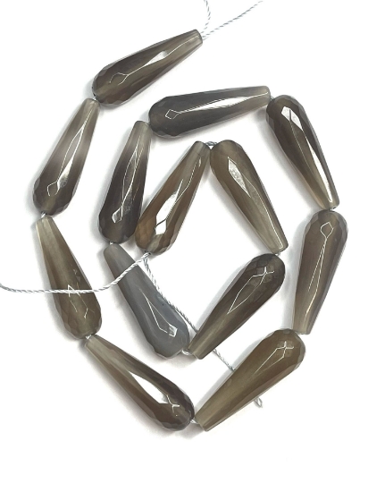 Picture of Agate Faceted Teardrop 30x10mm Grey x1