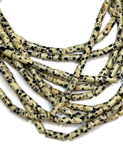 Picture of Dalmatian Jasper 4x13mm bead Tube x40cm