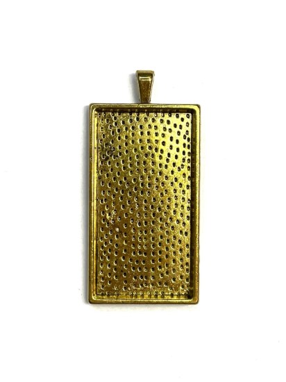 Image de Pendant setting 25x47mm rectangle Antique Gold x1