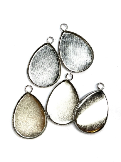 Picture of Pendant setting 25x18mm drop Silver x10